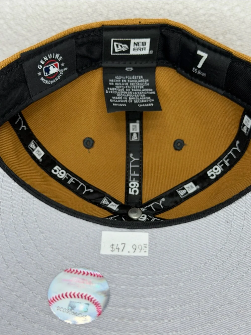 New Era Oakland A’s 59FIFTY Fitted Hat Size 7 Gold Black NWT MLB